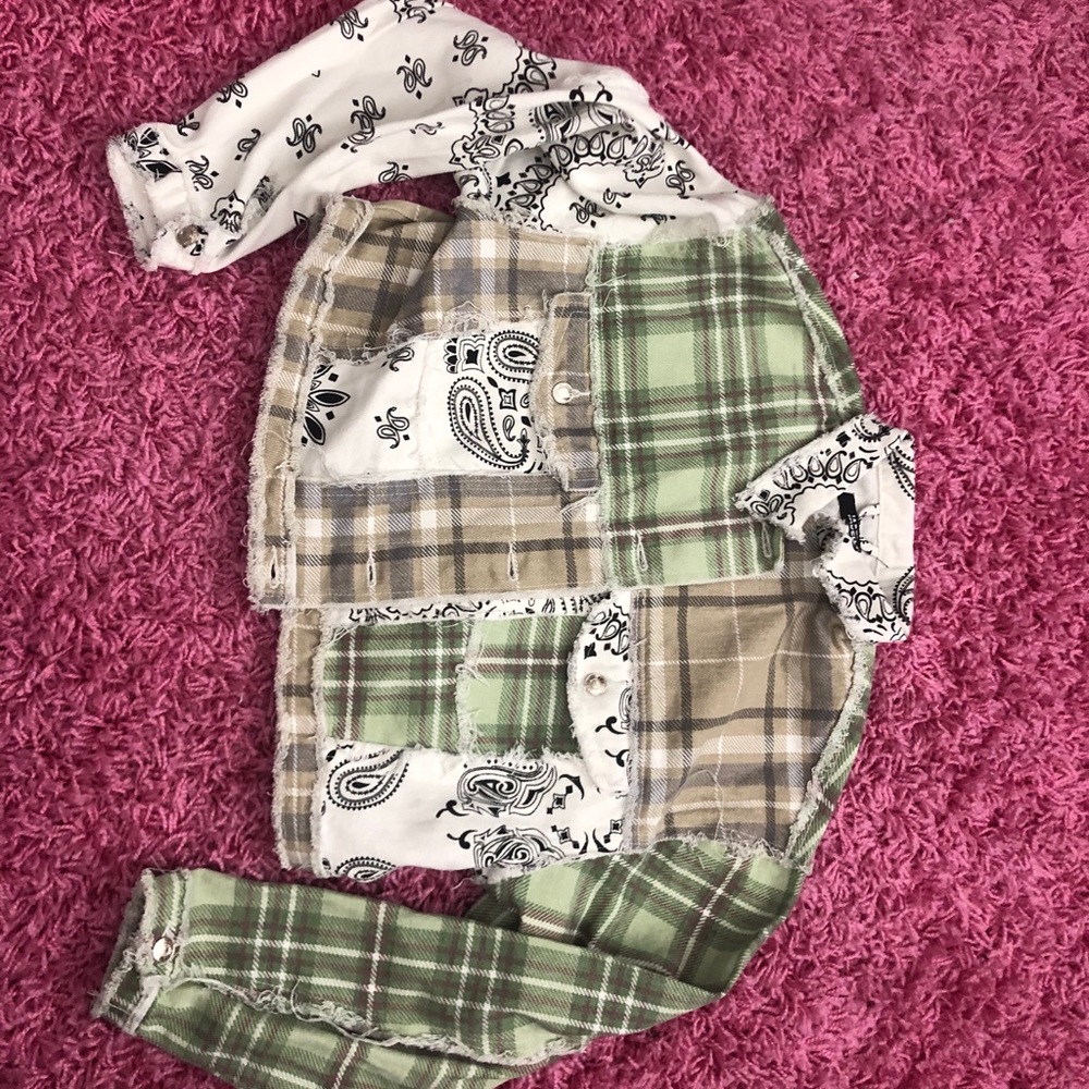 Cropped patchwork jacket